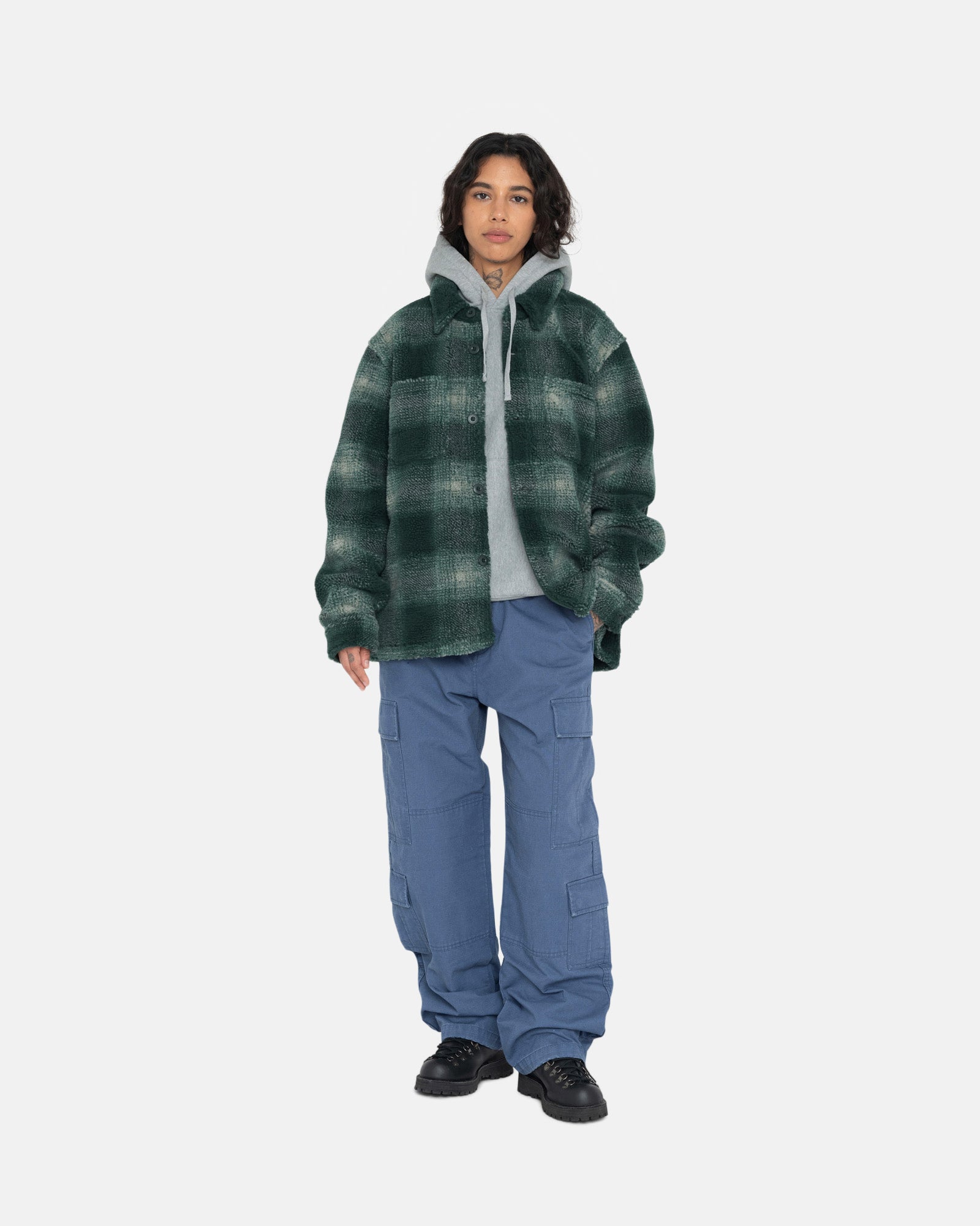 PLAID SHERPA SHIRT