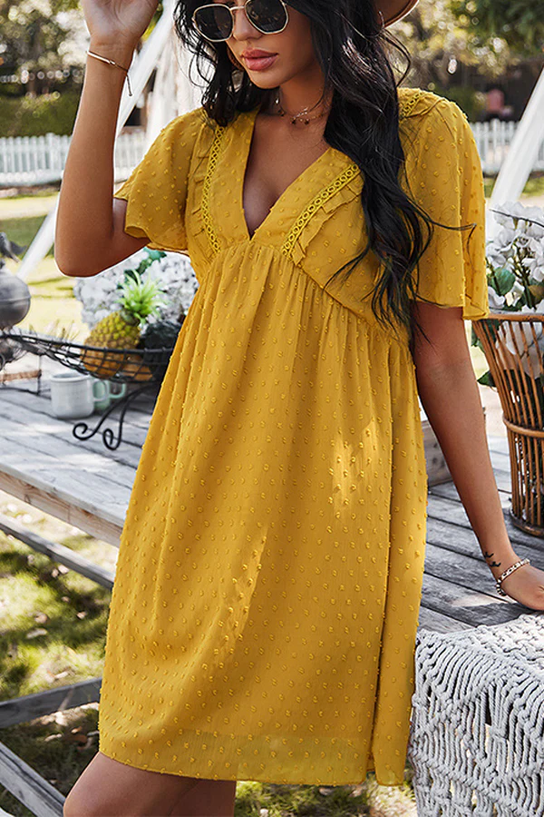 Resort V-neck Sexy Skirt