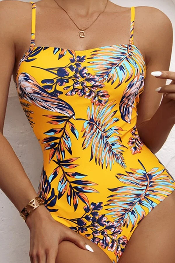 Leaf Print One-piece Swimsuit