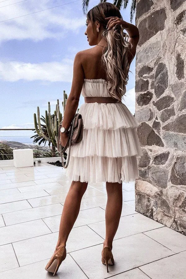 Off Shoulder Tulle Cake Dress