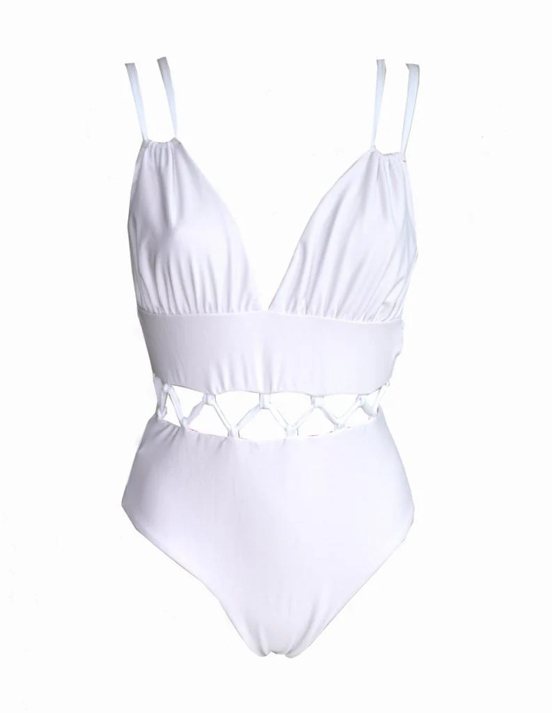 Women's Reversible Tropical Print One Piece Swimsuit a Four-piece