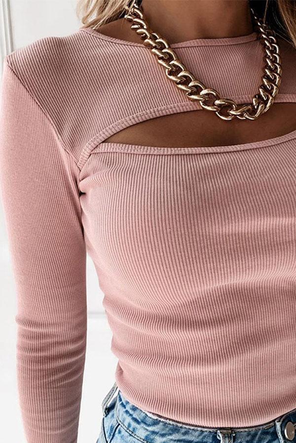 Long-sleeved Hollow Bottoming Shirt