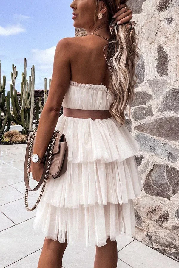 Off Shoulder Tulle Cake Dress