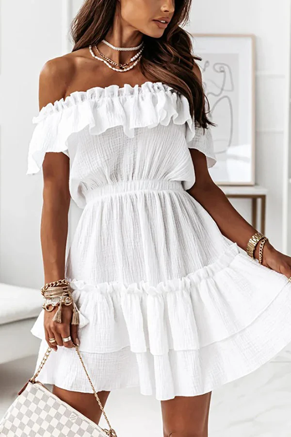 Off Shoulder Swing Mini Dress