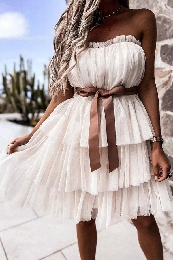 Off Shoulder Tulle Cake Dress