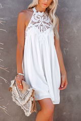 Beautiful Crochet Halter Mini Dress