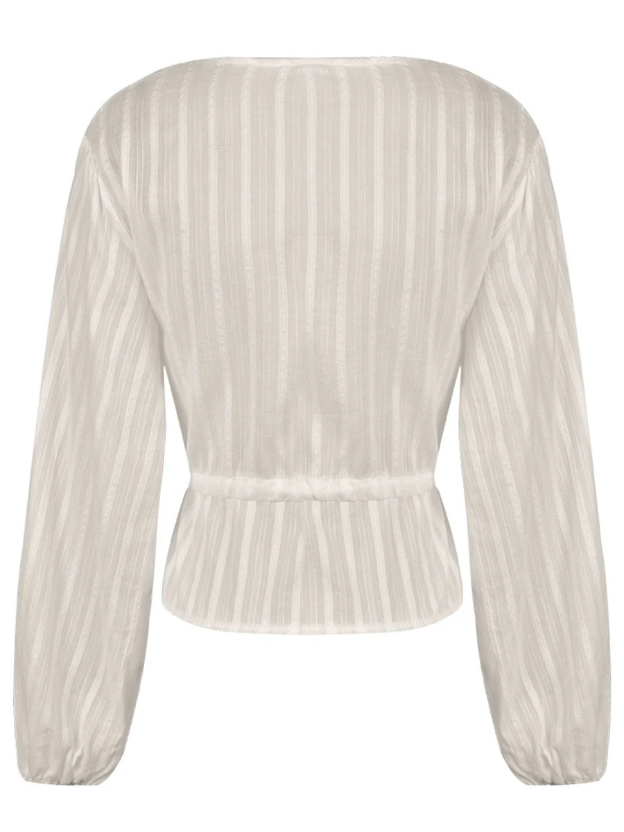 Sexy Waist Tie Long Sleeve Blouses