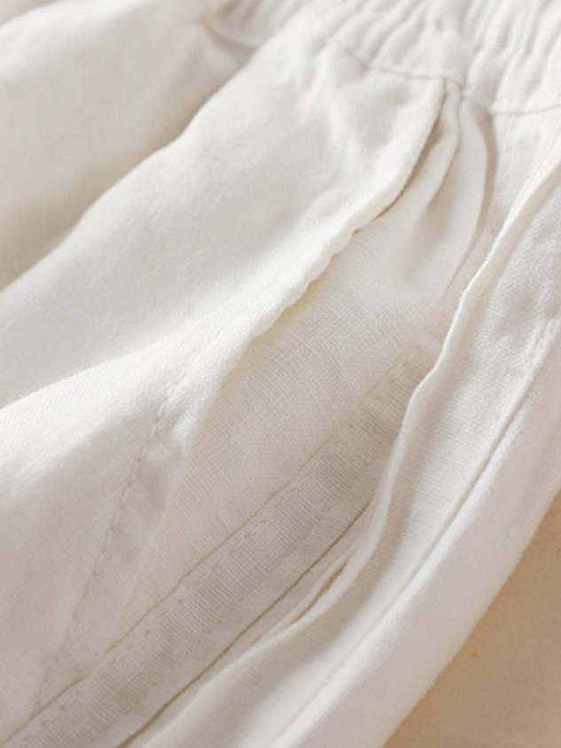 Casual Cotton Loose Plain Pants