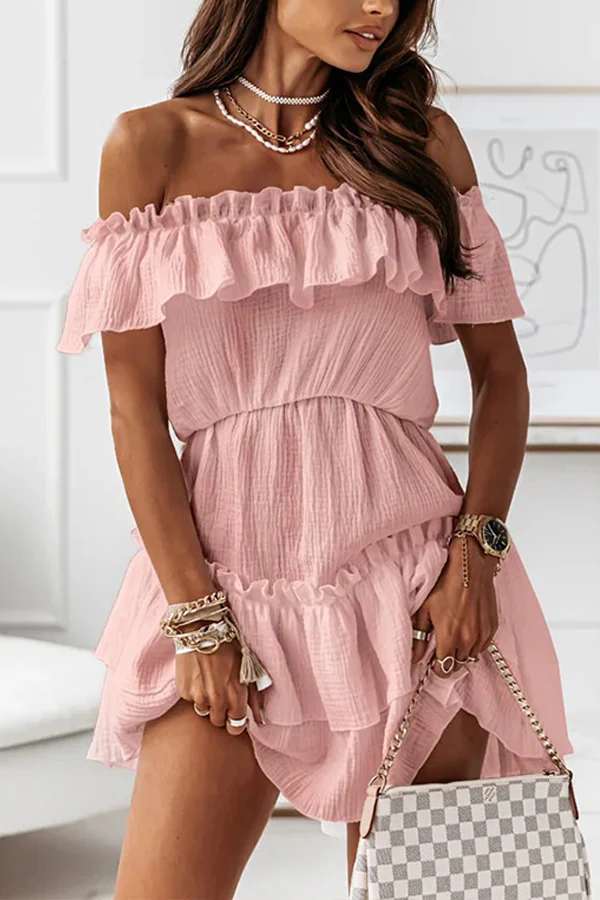 Off Shoulder Swing Mini Dress