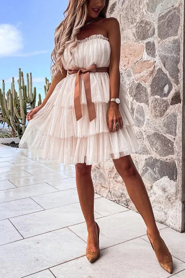 Off Shoulder Tulle Cake Dress