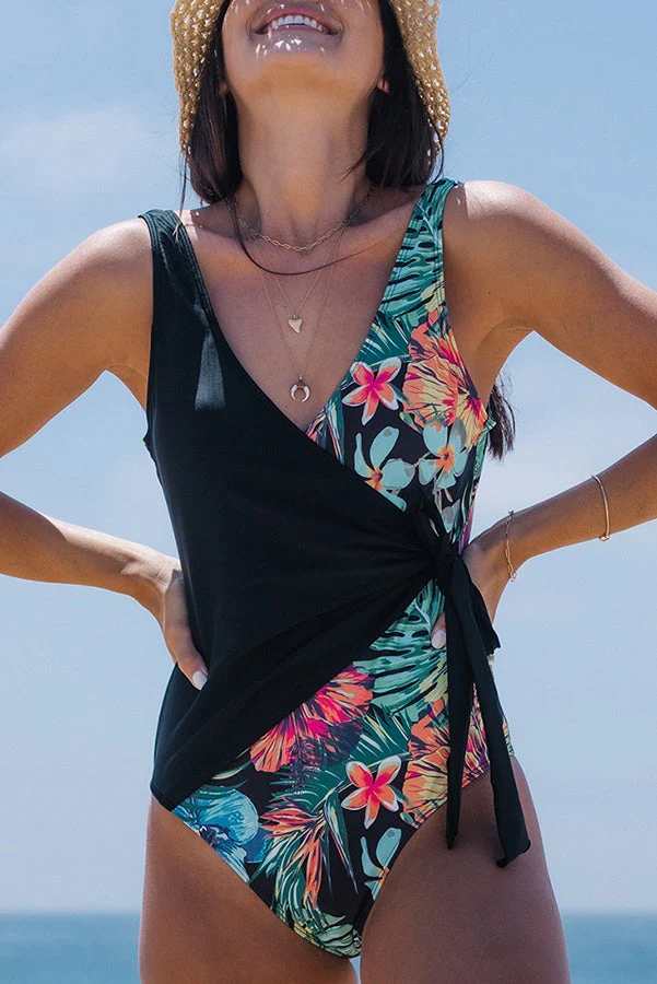Tropical Wrap One-piece Swimsuit