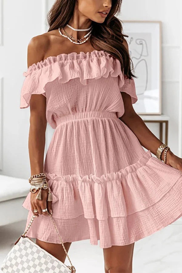 Off Shoulder Swing Mini Dress