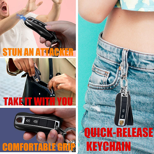 VIPMOK Porsh Mini Stun Gun with LED Flashlight and Wrist Strap – Unique Key fob Design
