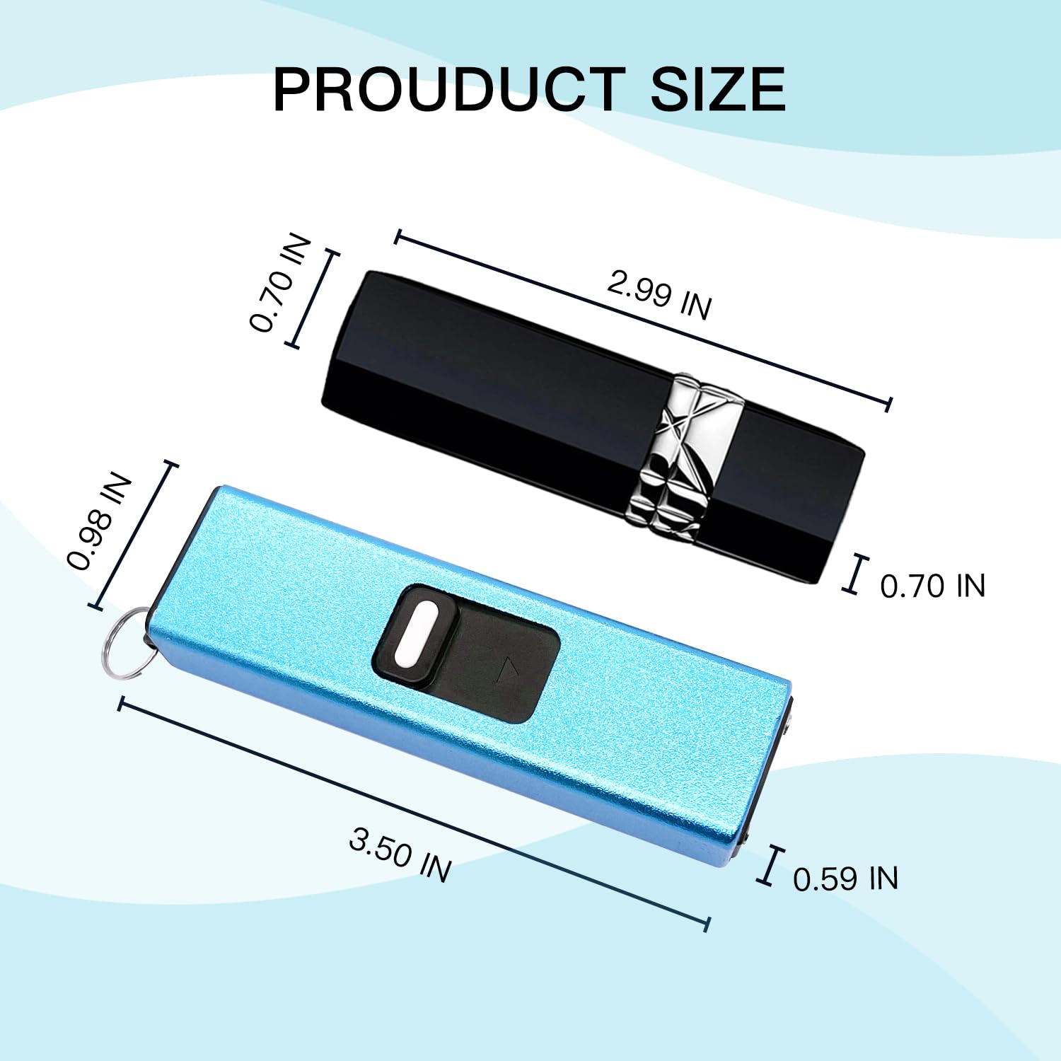 Mini Stun Gun Keychain for Women's Self-Defense: USB Rechargeable with LED Flashlight & Safety Switch