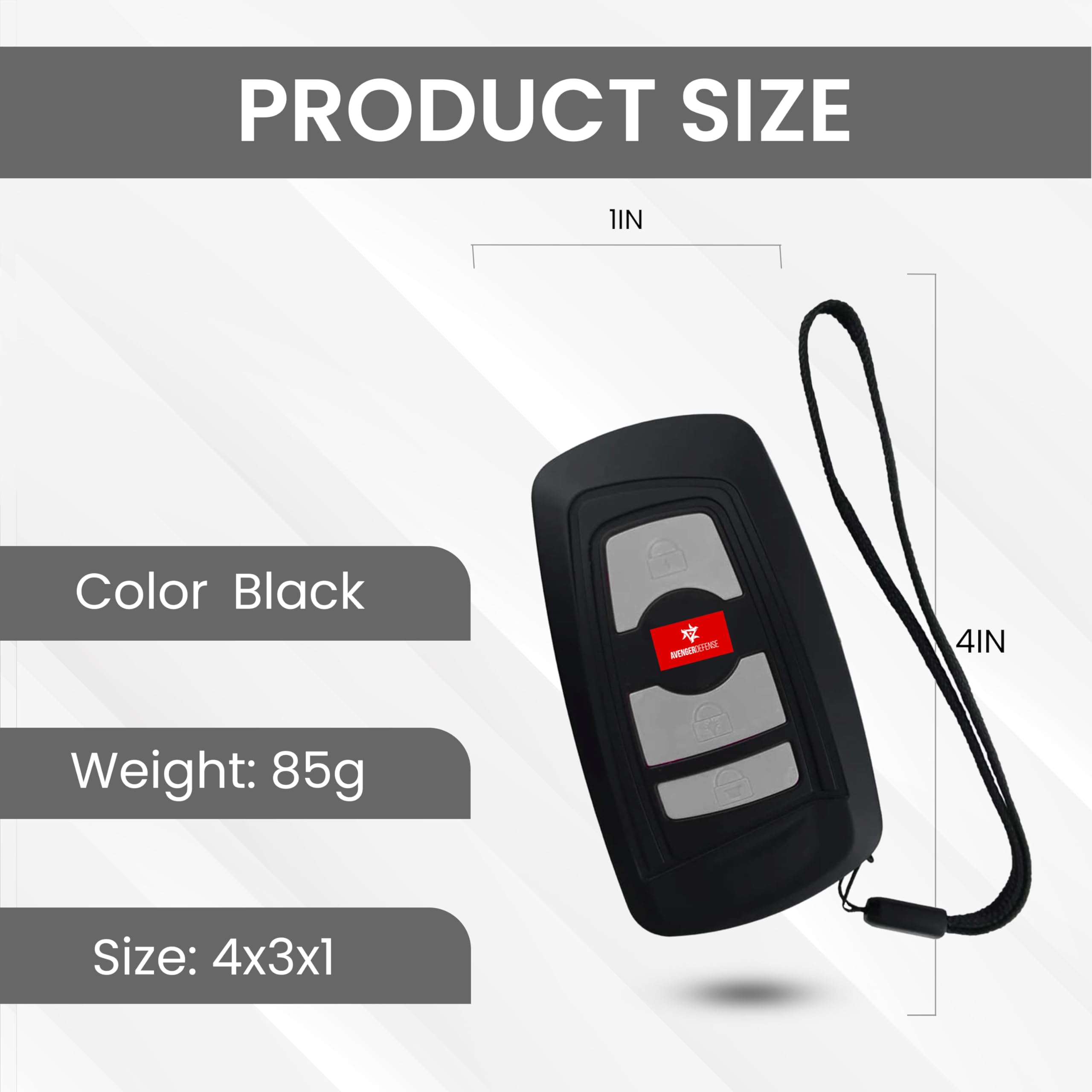 3 in 1 Stun Gun Car Keychain: Multi-Functional Self-Defense Tool Integrated with Flashlight & Siren