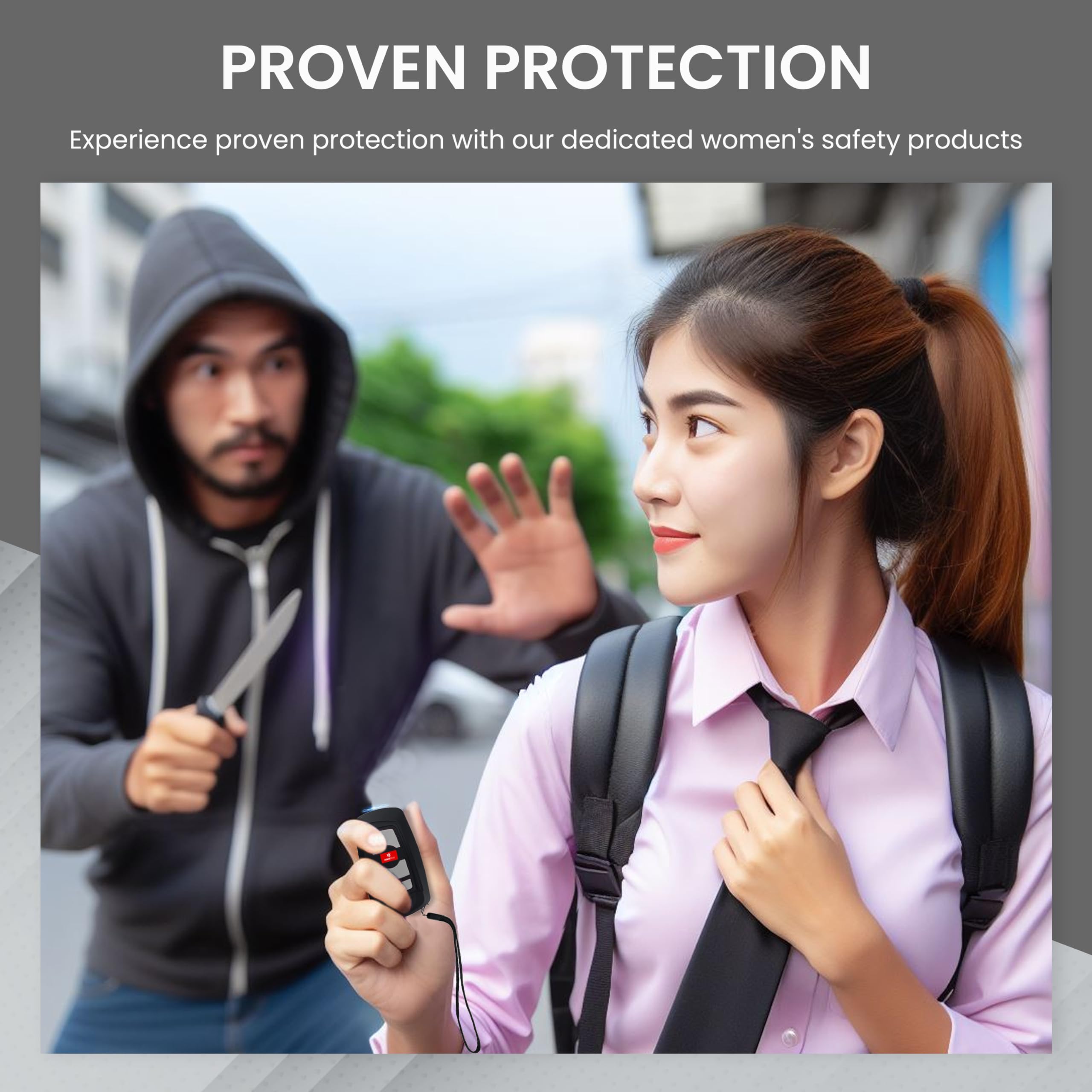 3 in 1 Stun Gun Car Keychain: Multi-Functional Self-Defense Tool Integrated with Flashlight & Siren