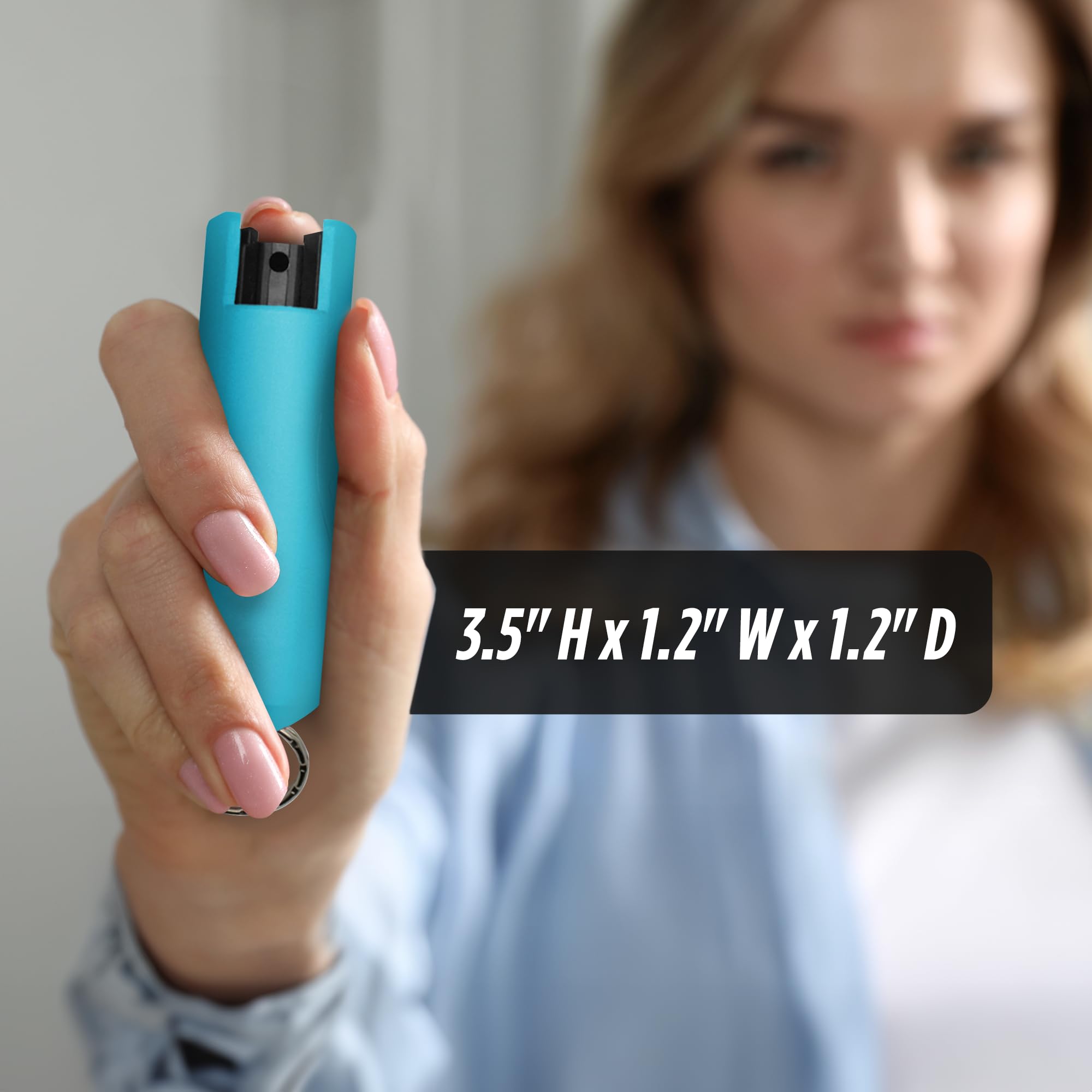 Quick Action Pepper Spray, Self Defense Spray with Belt Clip For Easy Carry & Fast Access, Maximum Police Strength OC Spray, 16-ft Range, keychain ready