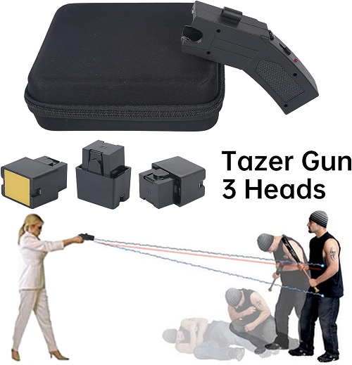 VIPMOK Taser Stun Gun + LED + Siren + Laser + 3 Air Cartridges