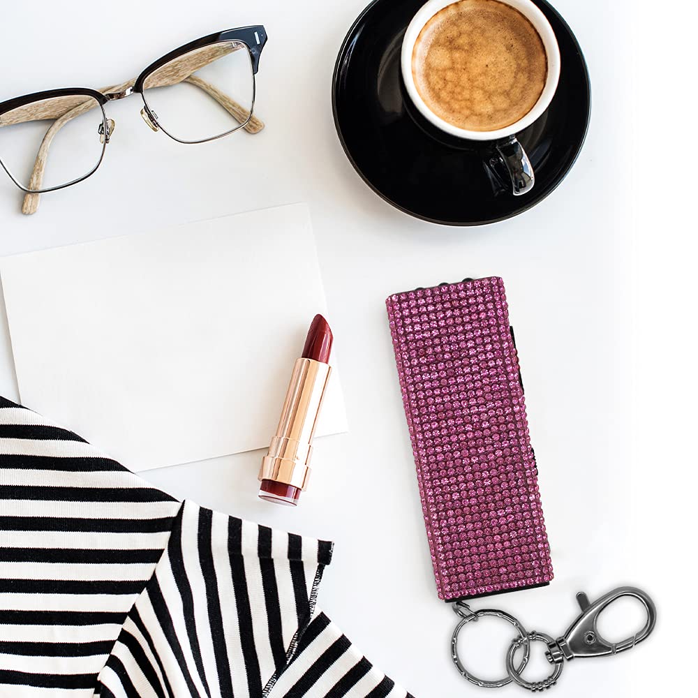 Mini Stun Gun Keychain for Self Defense, USB Rechargeable with LED Flashlight, Pink