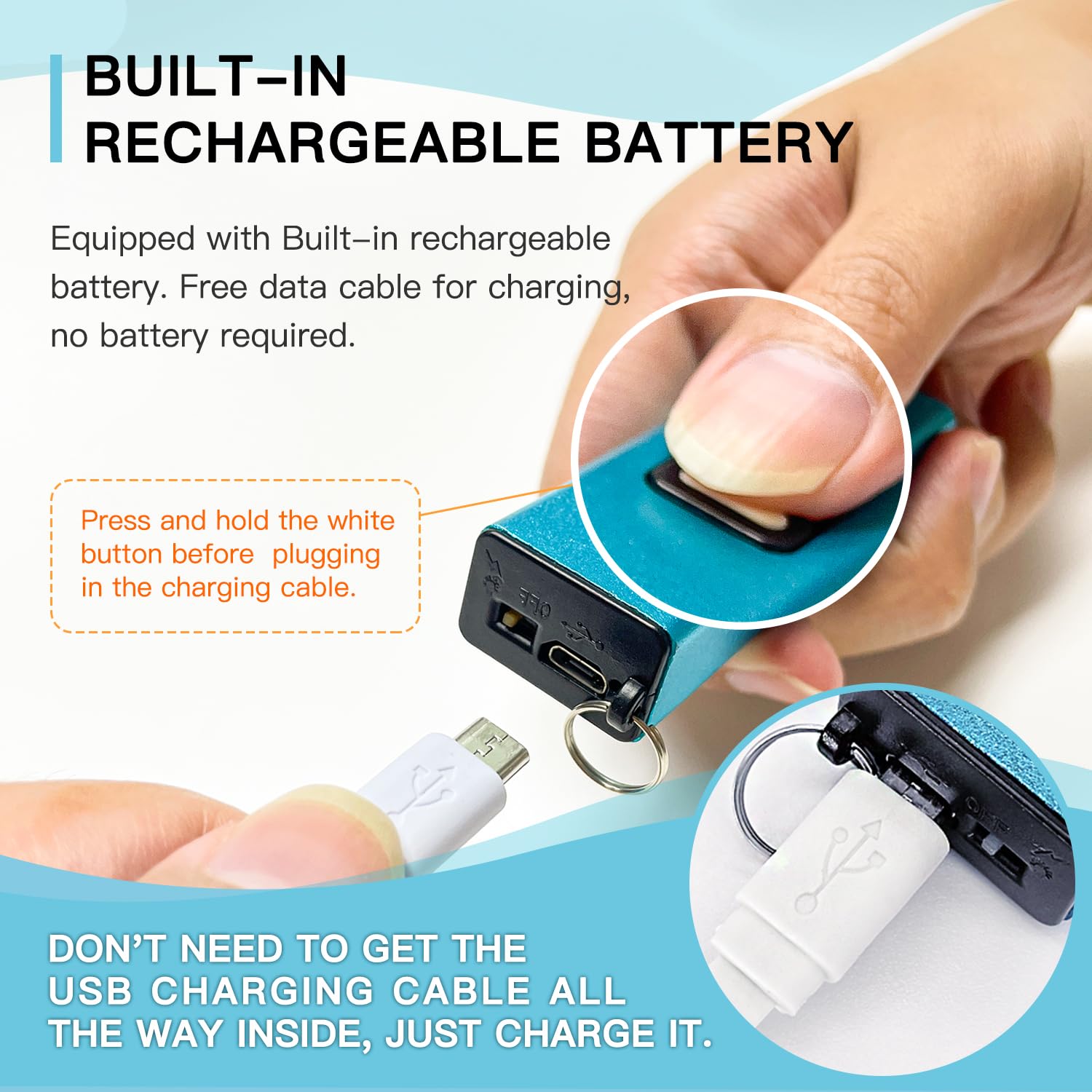 Mini Stun Gun Keychain for Women's Self-Defense: USB Rechargeable with LED Flashlight & Safety Switch