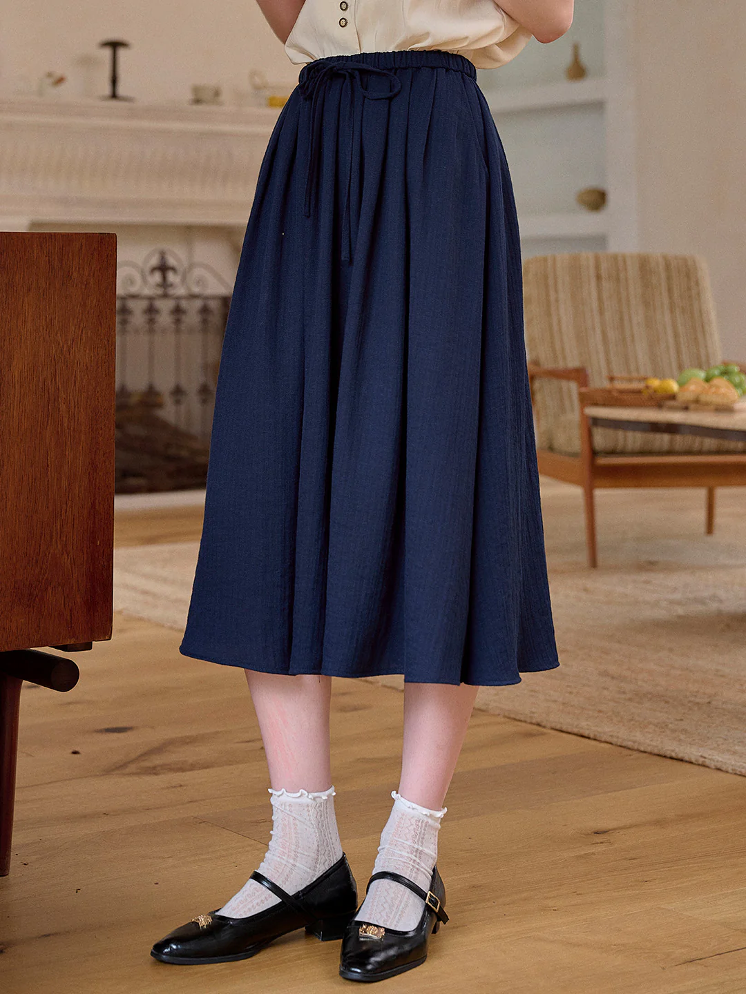 A-Line Lyocell Linen Skirt