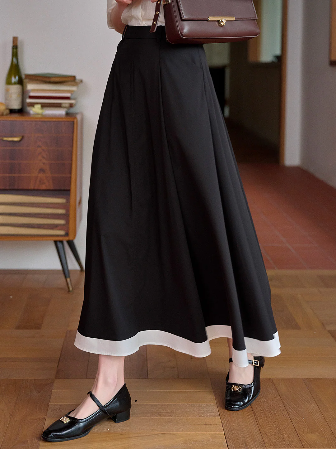 Contrasting Bamboo Fiber Skirt
