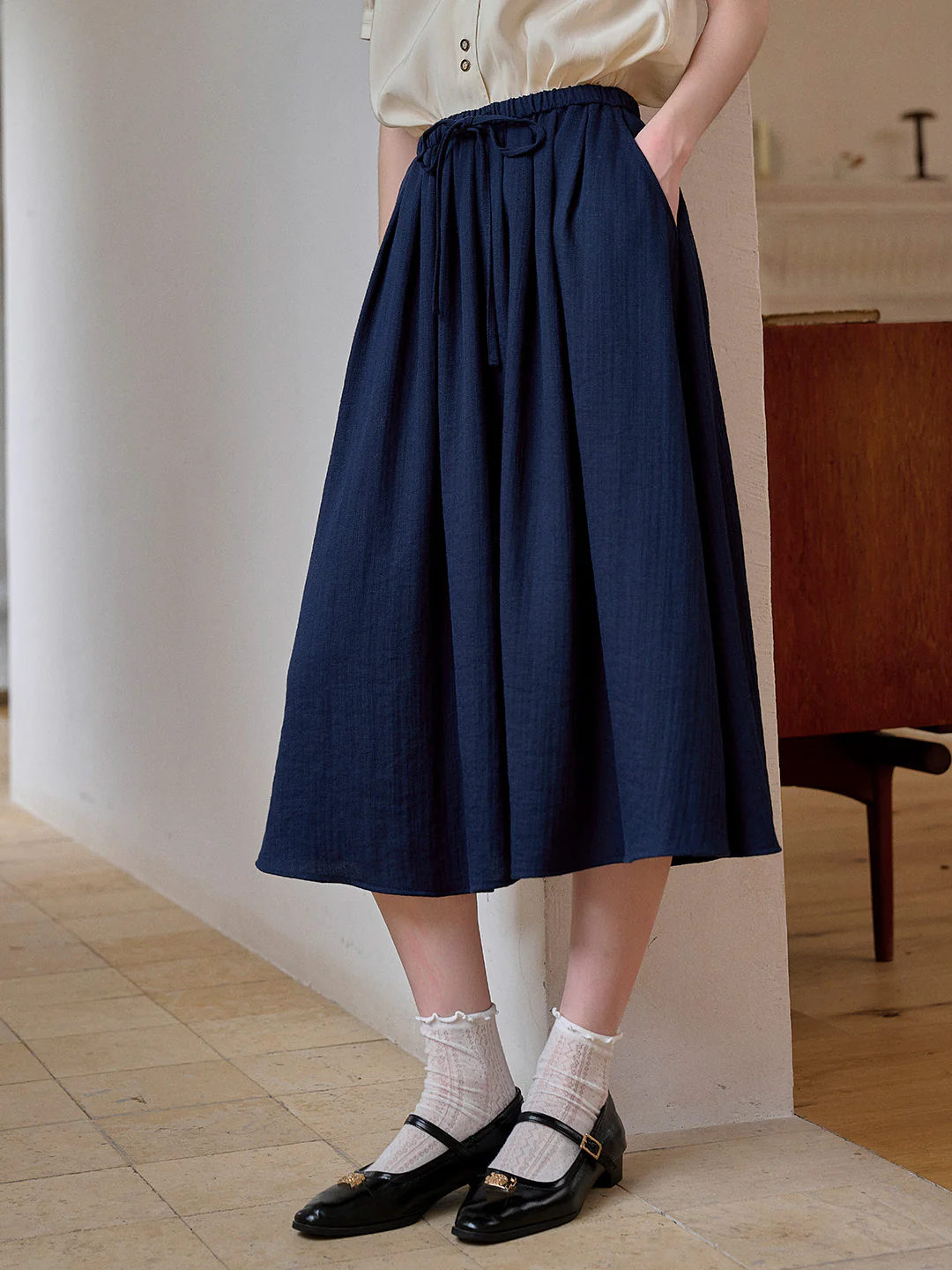 A-Line Lyocell Linen Skirt