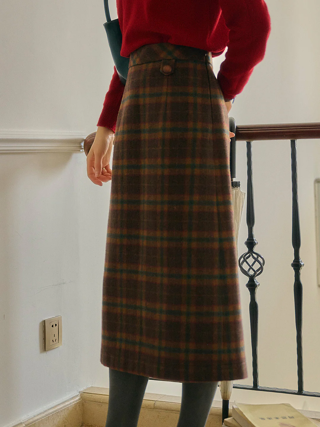 Scottish Vintage Plaid Straight Skirt