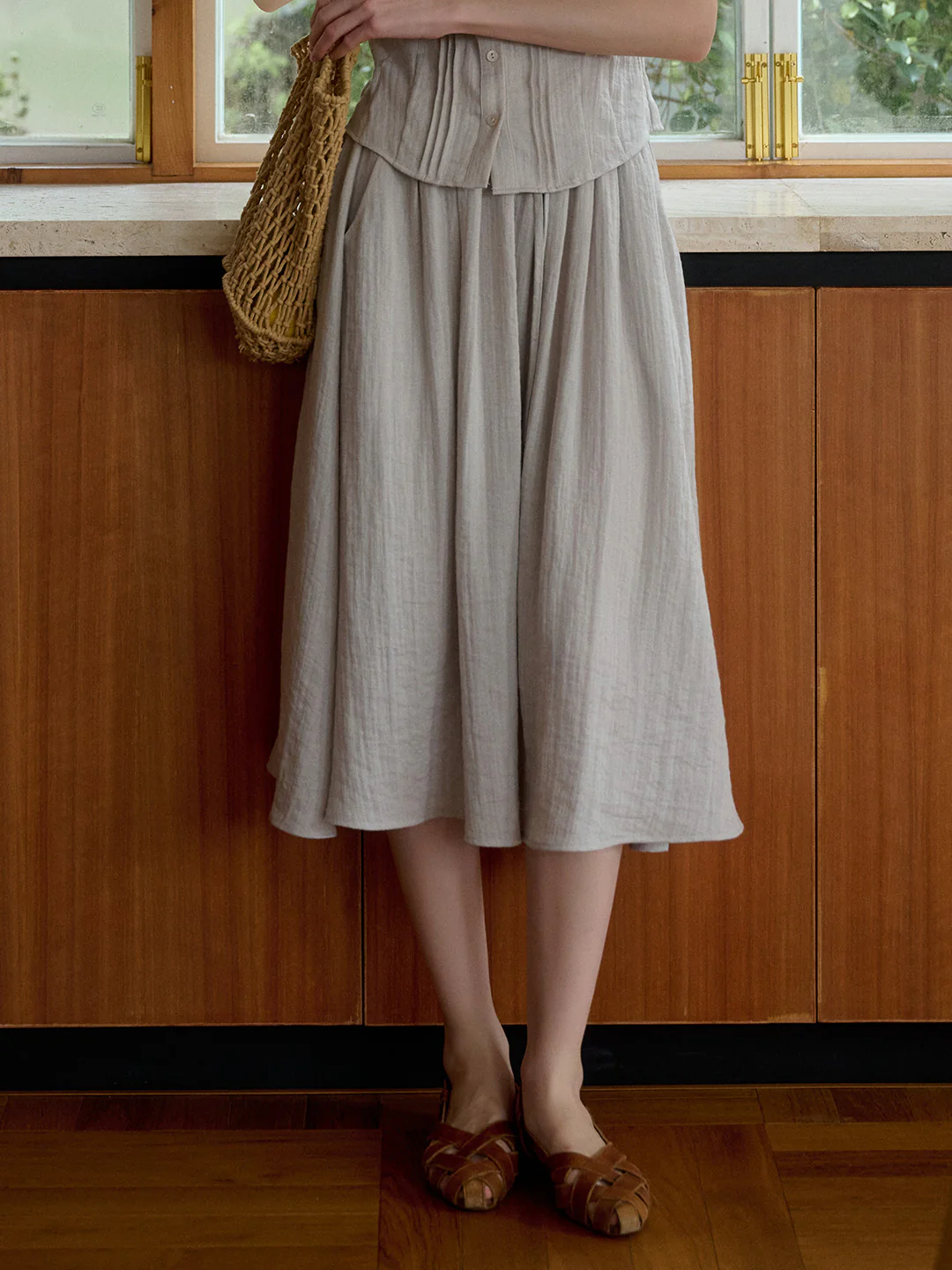 A-Line Lyocell Linen Skirt