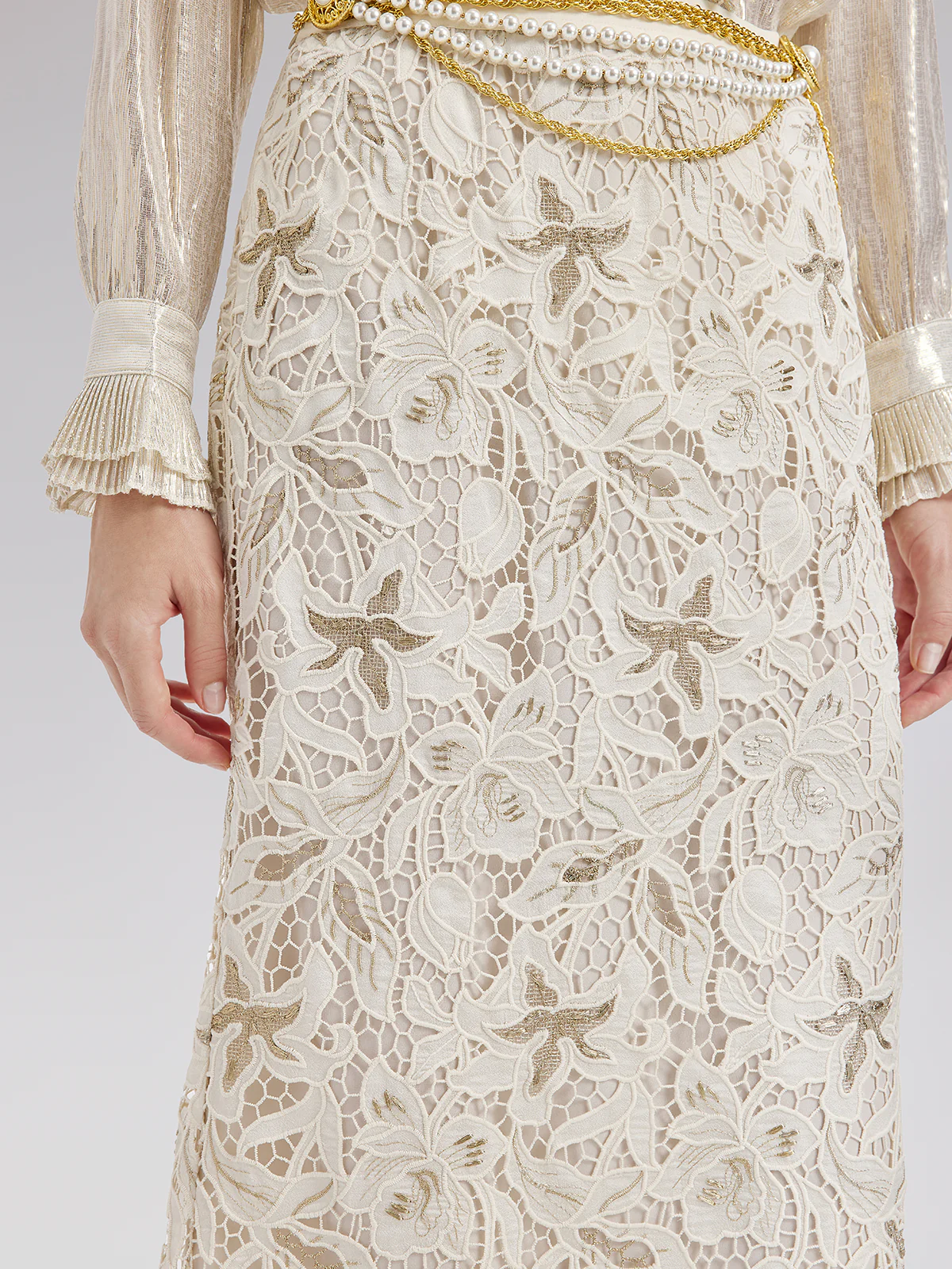 Embroidered Lace Mermaid Skirt