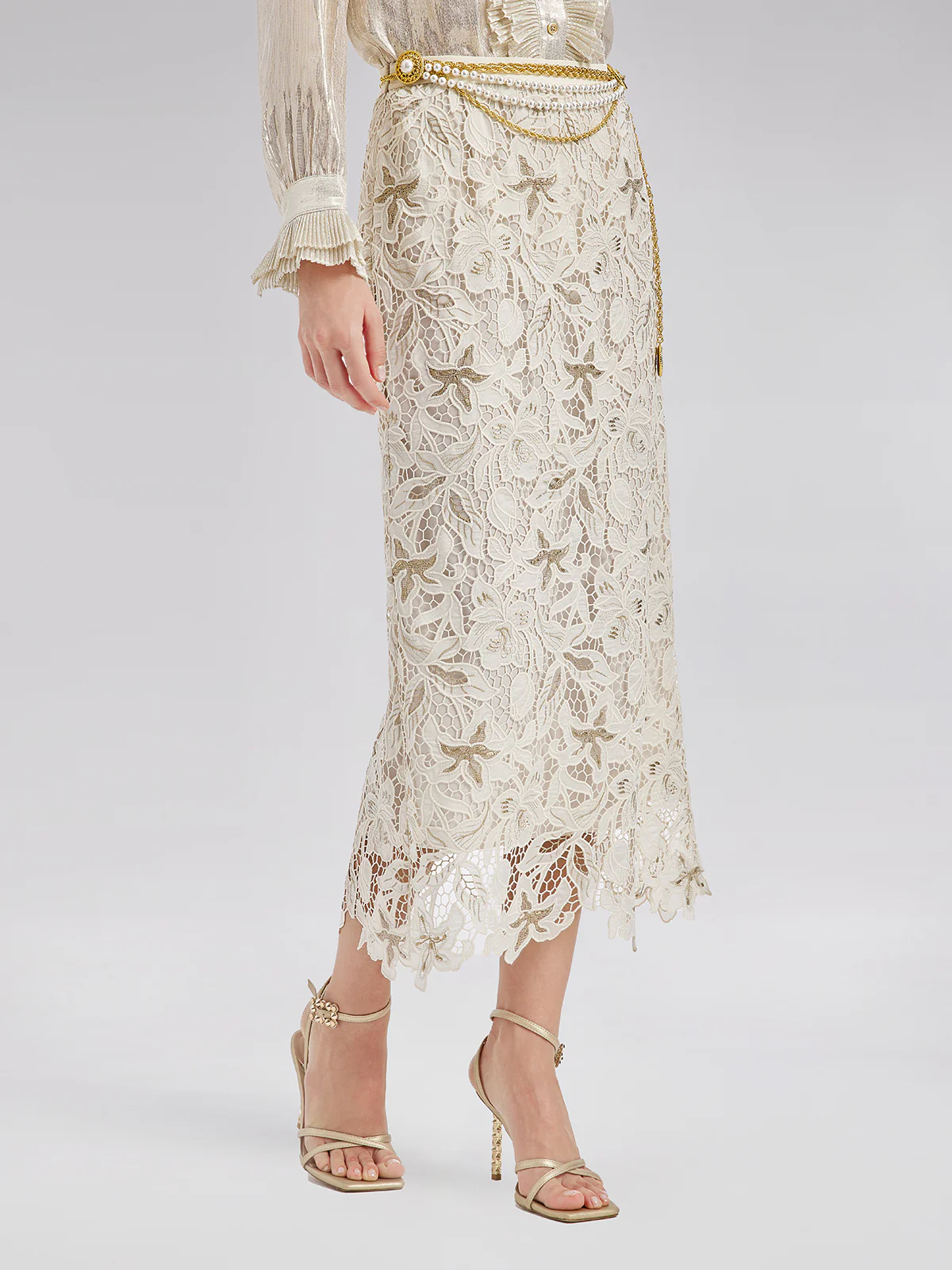 Embroidered Lace Mermaid Skirt