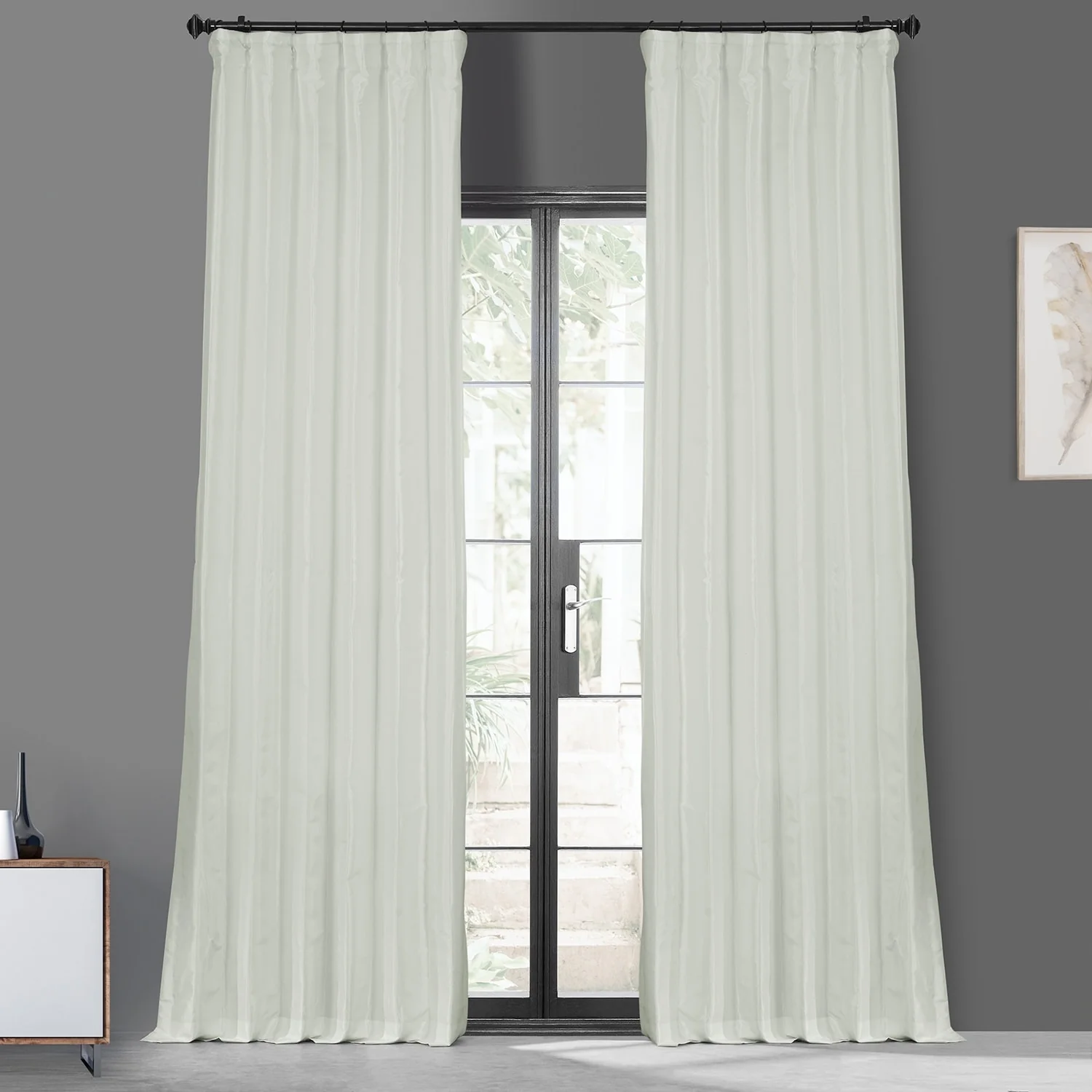 Faux Silk Taffeta Solid Blackout Curtain (1 Panel)