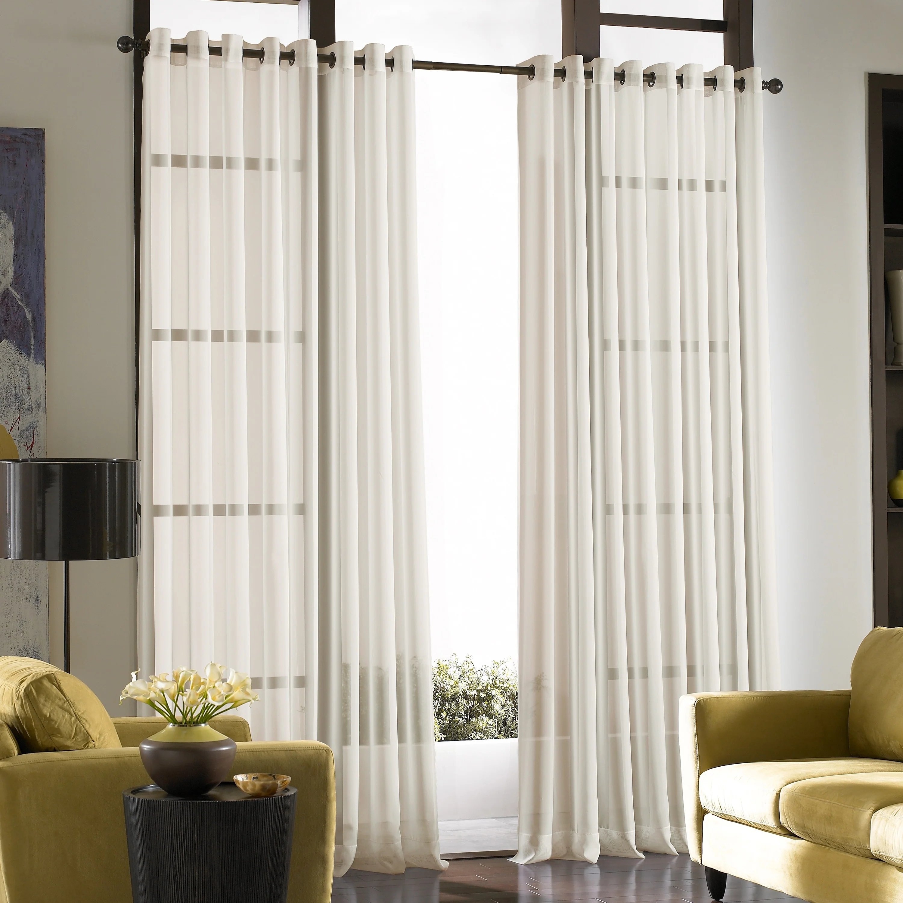 Sheer Grommet Single Curtain Panel