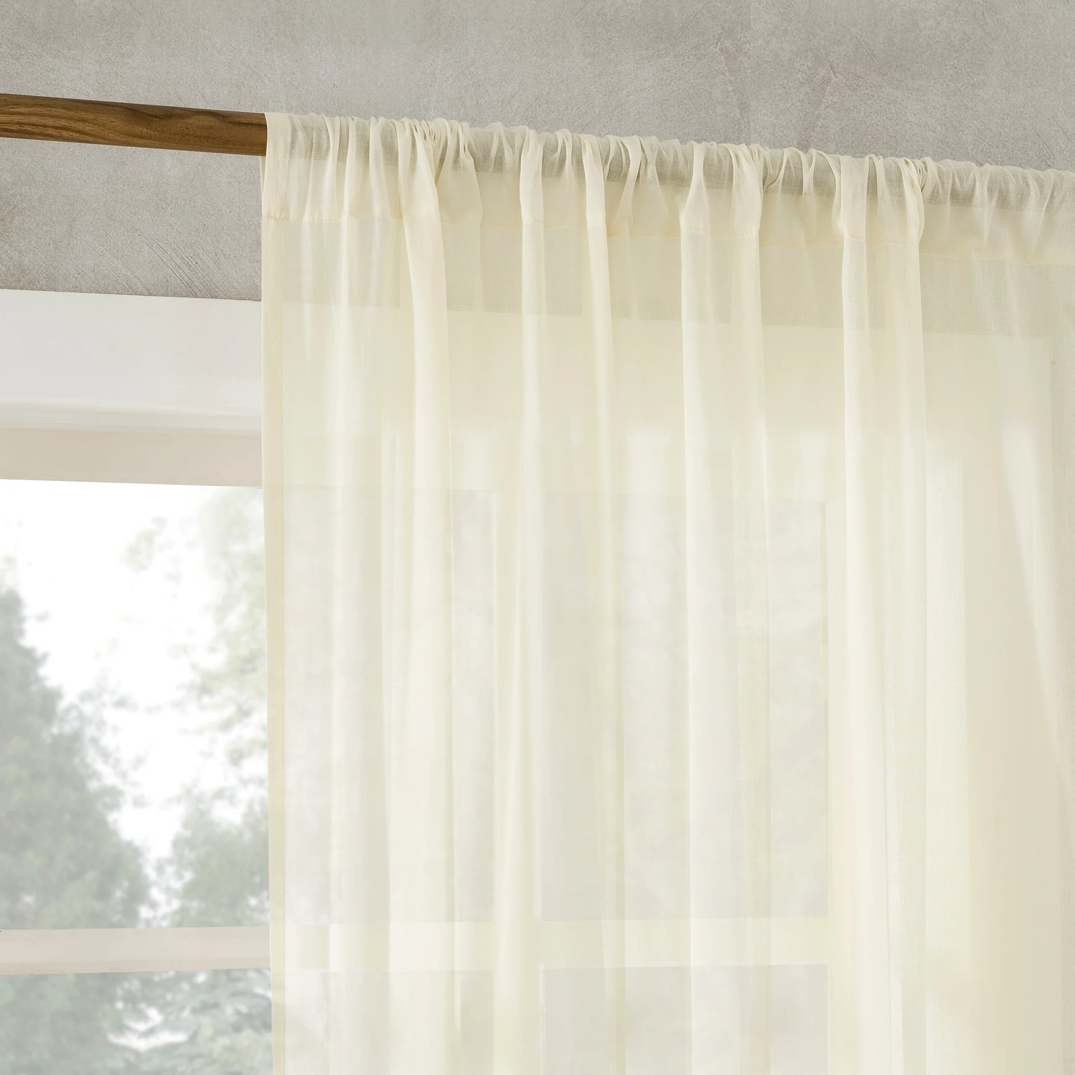 Cotton Sheer Curtain, Single Panel
