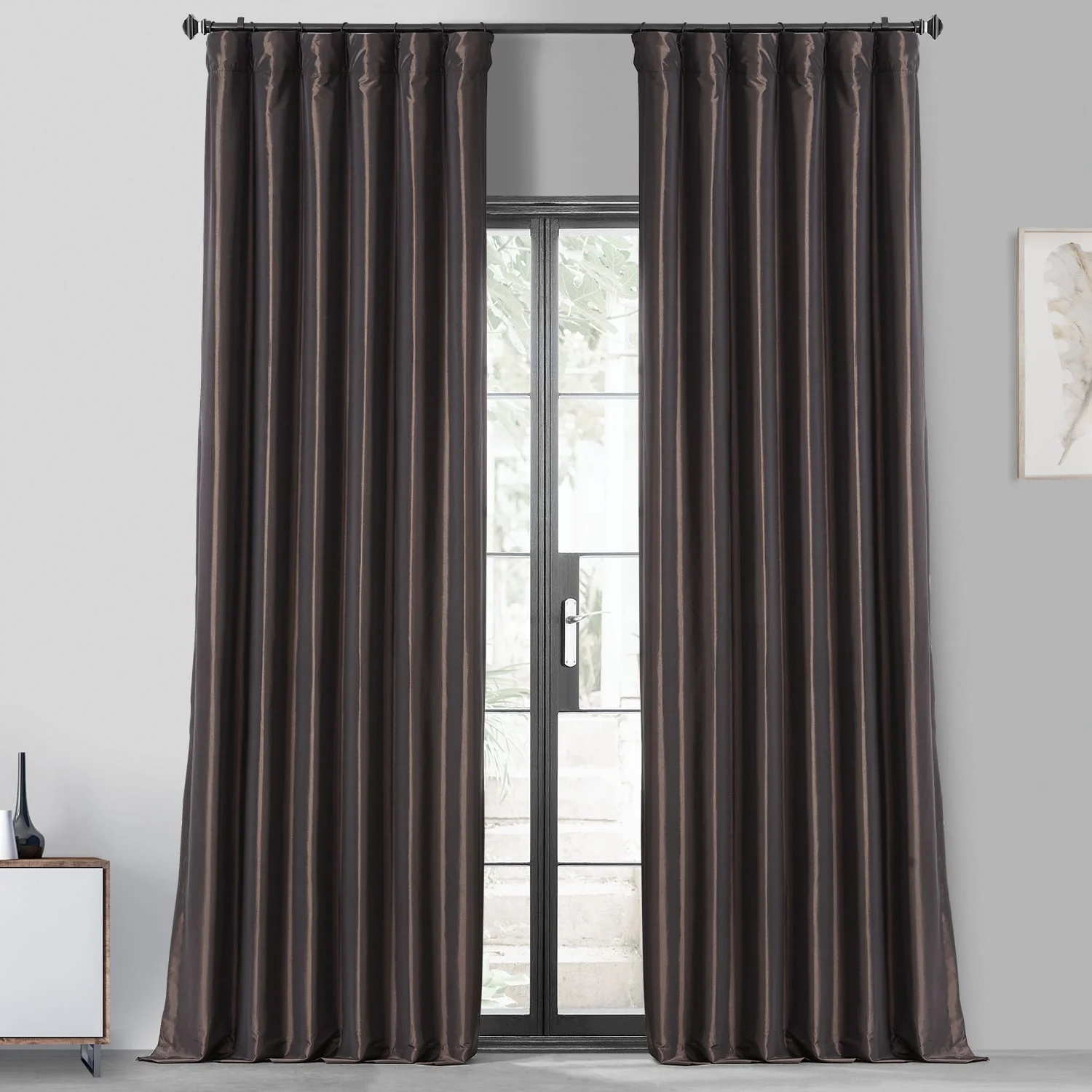 Faux Silk Taffeta Solid Blackout Curtain (1 Panel)