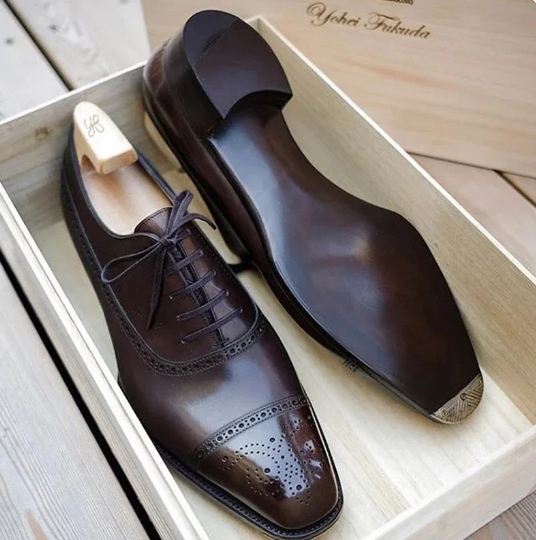 Men's Oxford Shoes Brown Black Business Lace Up Office Brogue Dress Shoes Men's Shoes