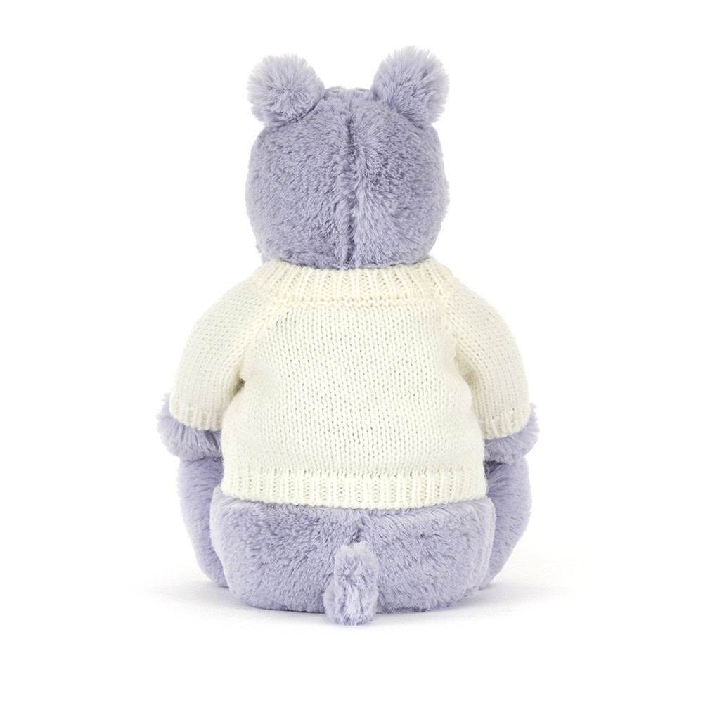 Bashful Hippo with Personalised Cream Jumper
