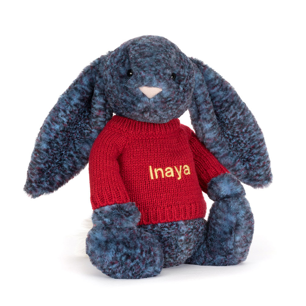 Hopscone Luxe Bunny with Personalised Red Jumper