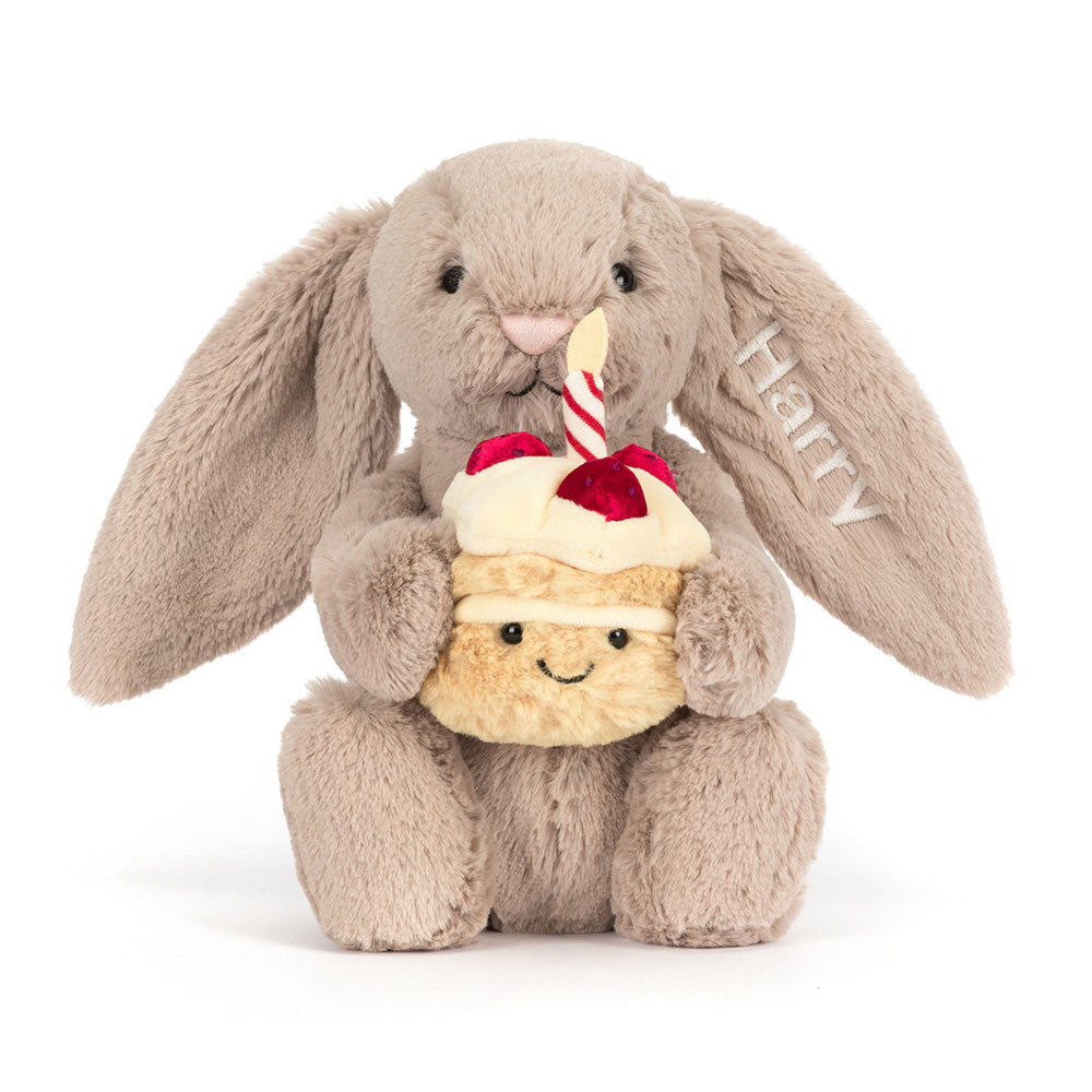 Personalised Bashful Beige Bunny 'Birthday'