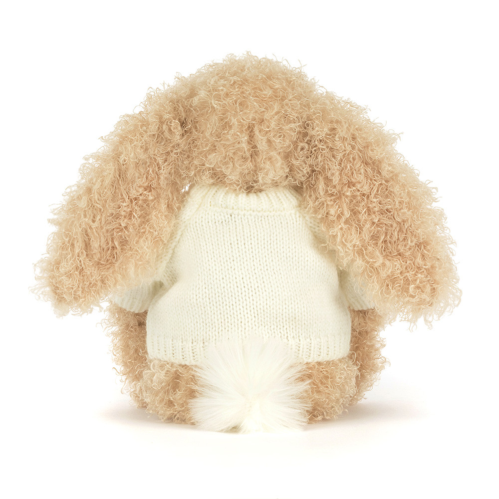 Bashful Luxe Bunny Curly with Personalised Cream Jumper