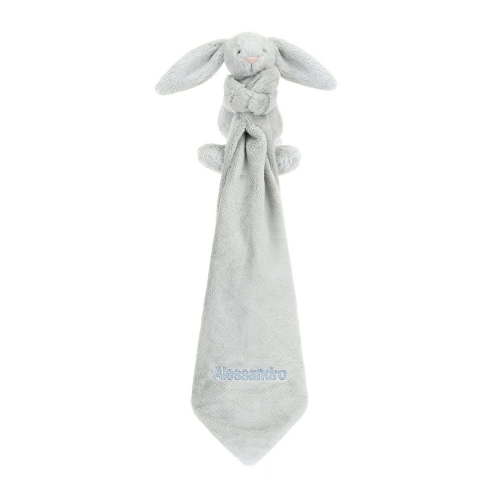 Personalised Bashful Silver Bunny Soother