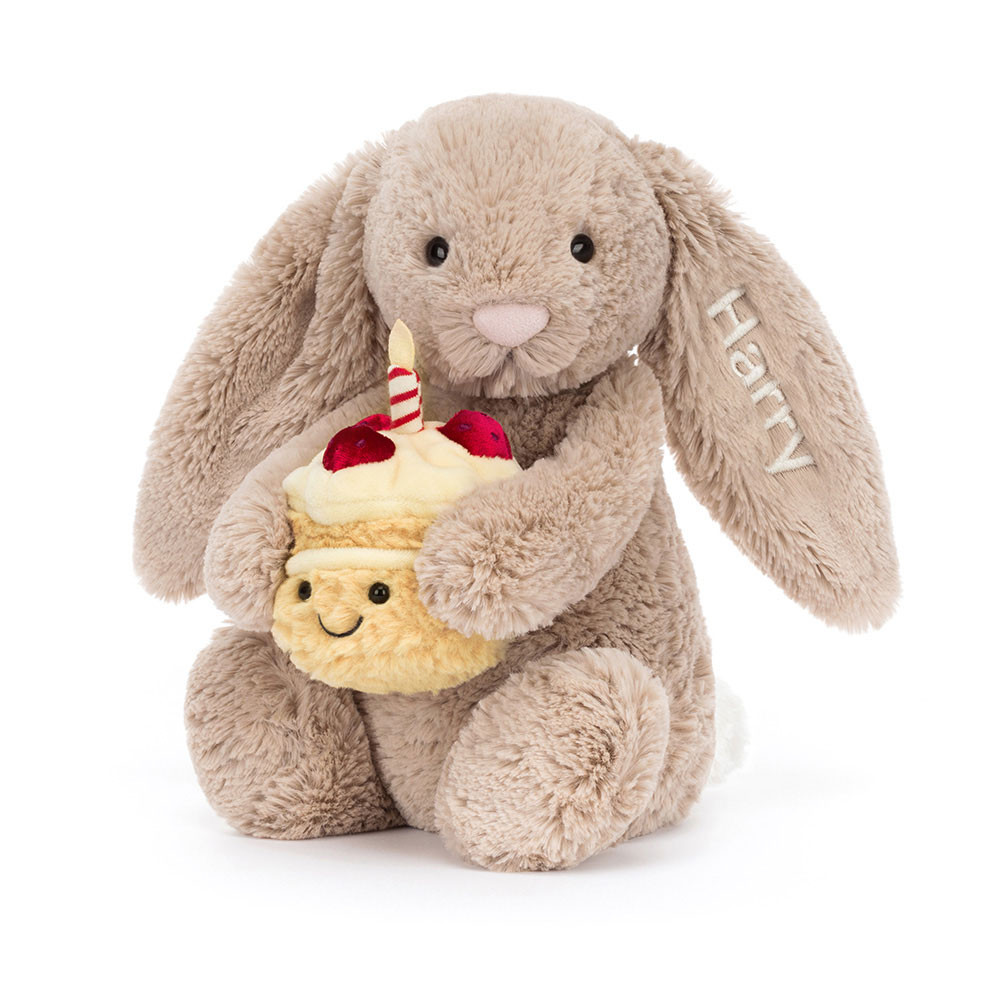 Personalised Bashful Beige Bunny 'Birthday'