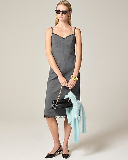 Collection slip dress in Italian bi-stretch wool blend