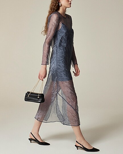 Collection layered sheath dress in textured organza