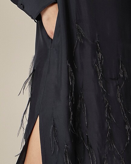 Bungalow dress with feather hem