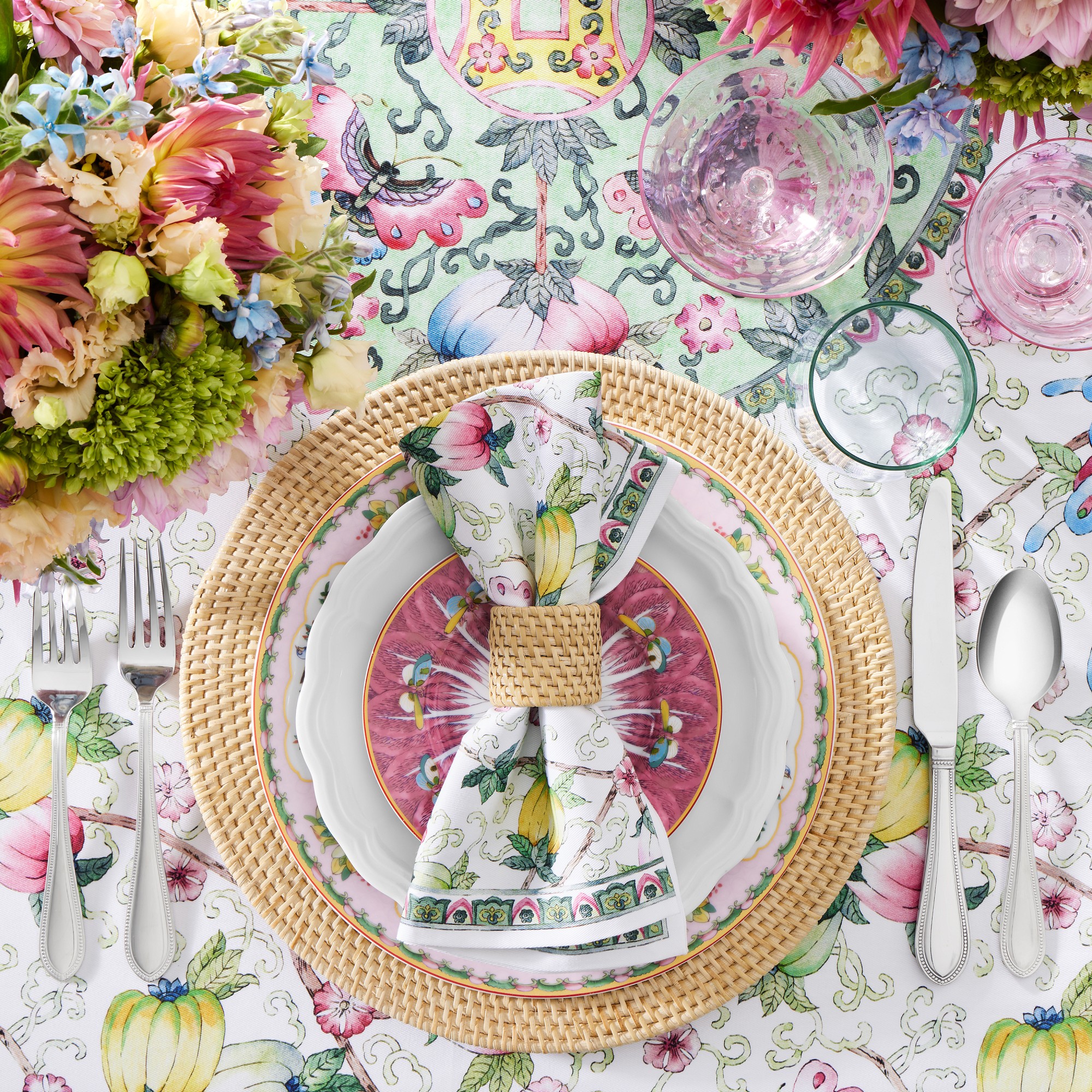 Famille Rose Napkins, Set of 4