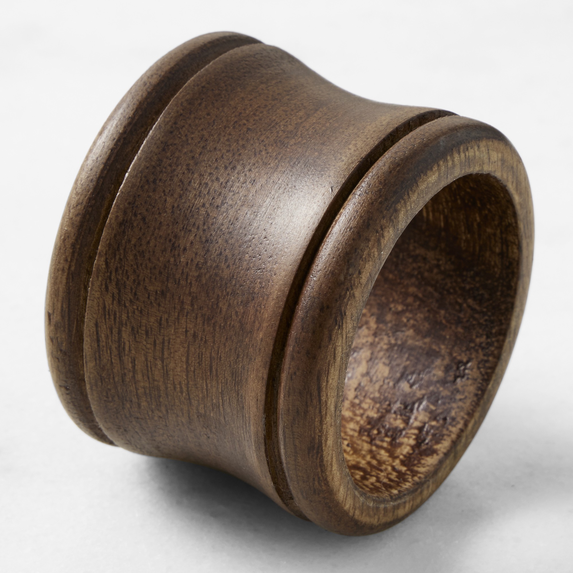 Dark Wood Napkin Rings, Set of 4