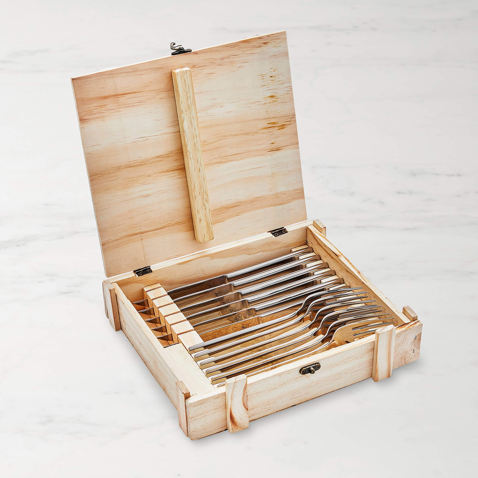 Zwilling Stainless-Steel Dinner Steak Knives and Forks, Set of 12