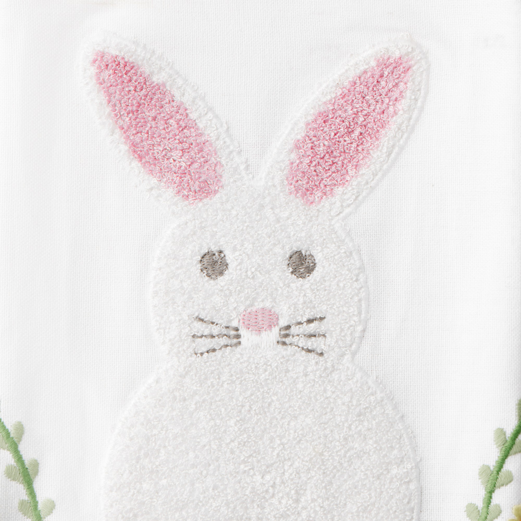 Embroidered Bunny Towels, Set of 2