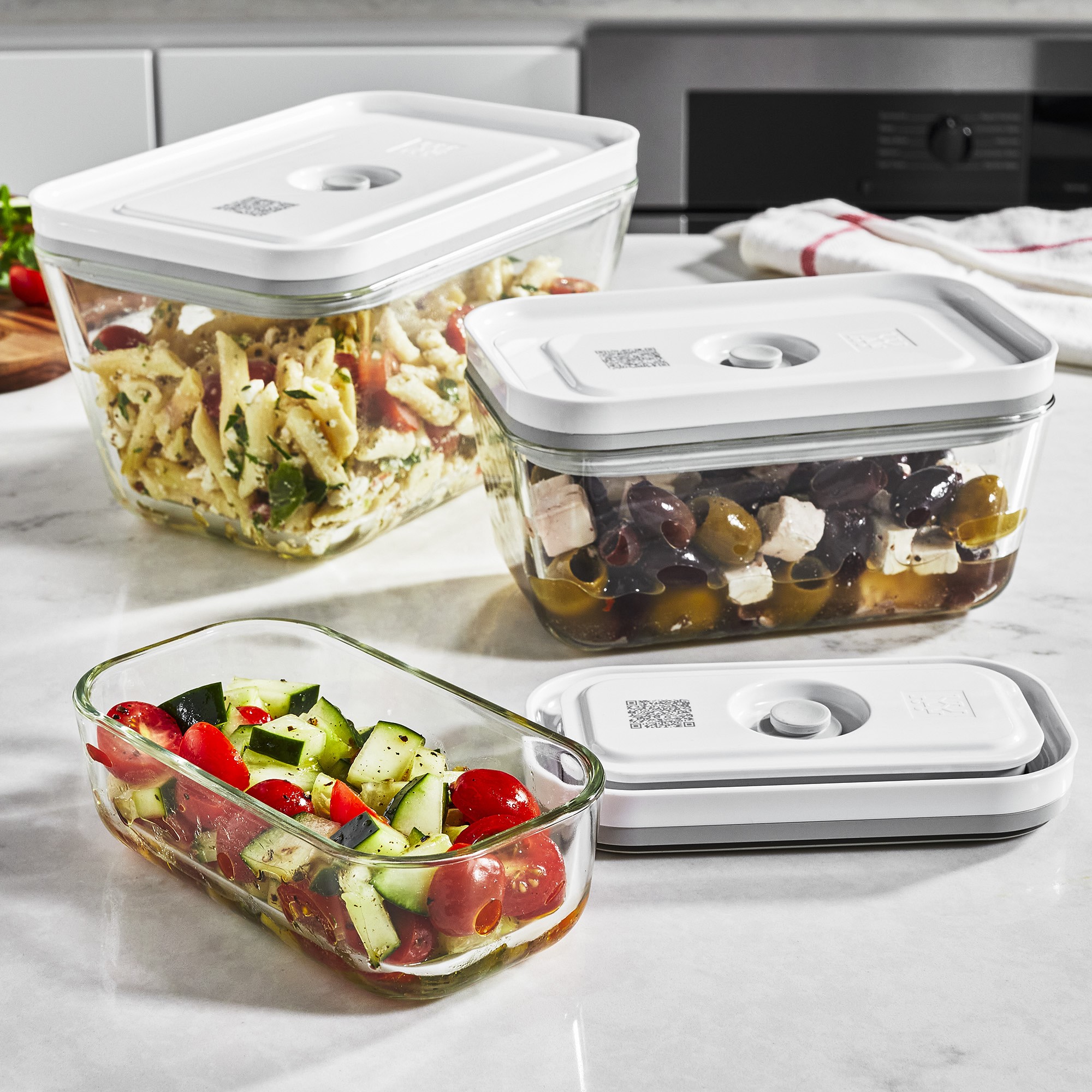 Zwilling Fresh & Save 3-Piece Glass Food Storage Container, Meal Prep Containers